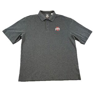 Ohio State Buckeyes Shirt Mens XL Gray NCAA Football Cutter & Buck Polo